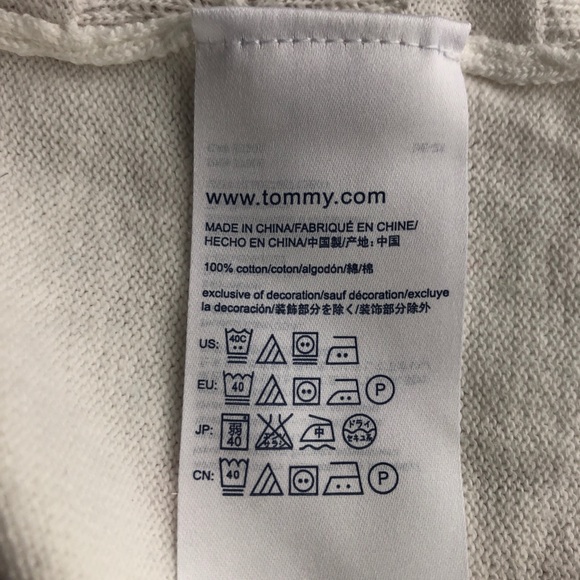 Tommy Hilfiger V Neck Off White Sweater Sz L - Picture 4 of 4